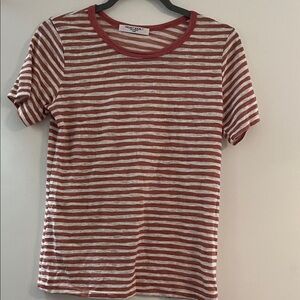 Project Social T Red and White Striped Short Sleeve Tee